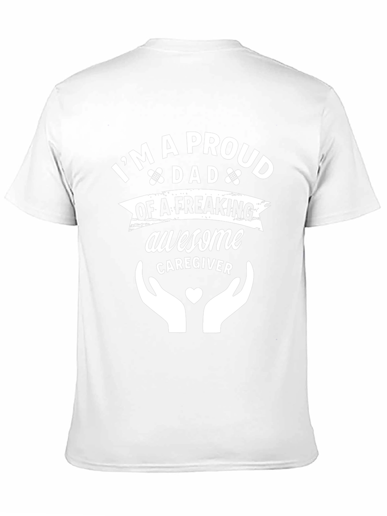 Proud Dad Awesome Caregiver Black T-Shirt