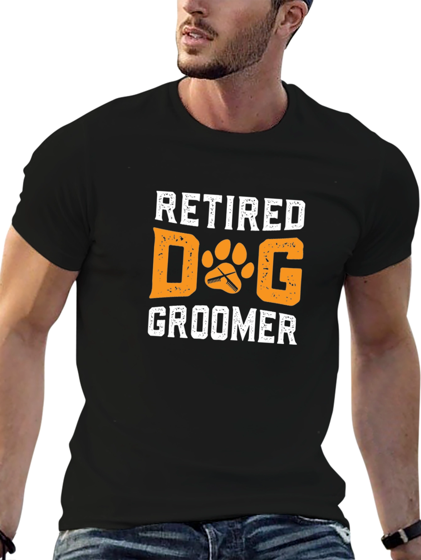Retired Dog Groomer Graphic T-Shirt