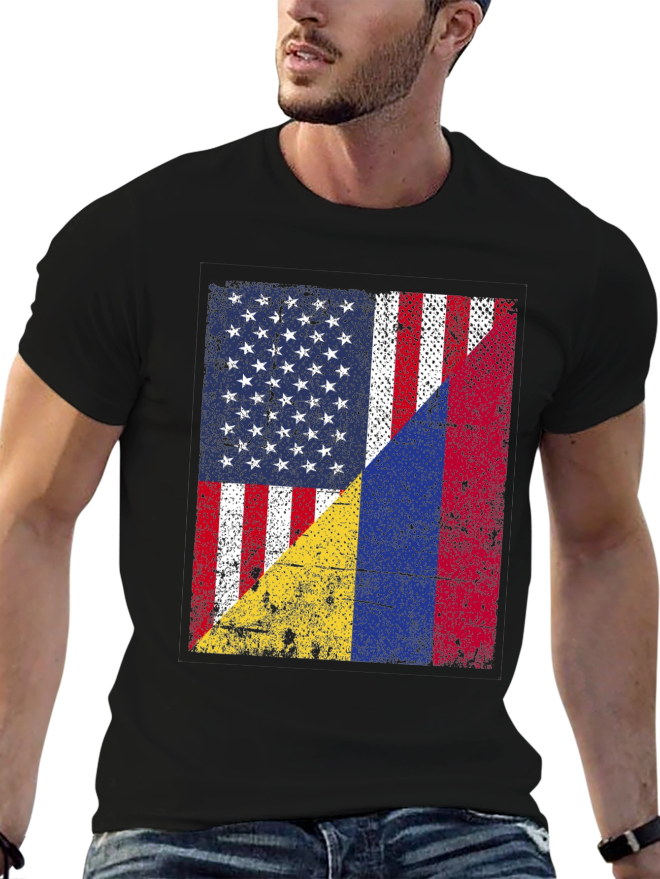USA Colombia Flags T-Shirt - Patriotic Pride
