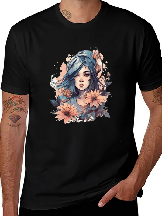 Floral Woman Graphic Tee - Stylish and Unique Design