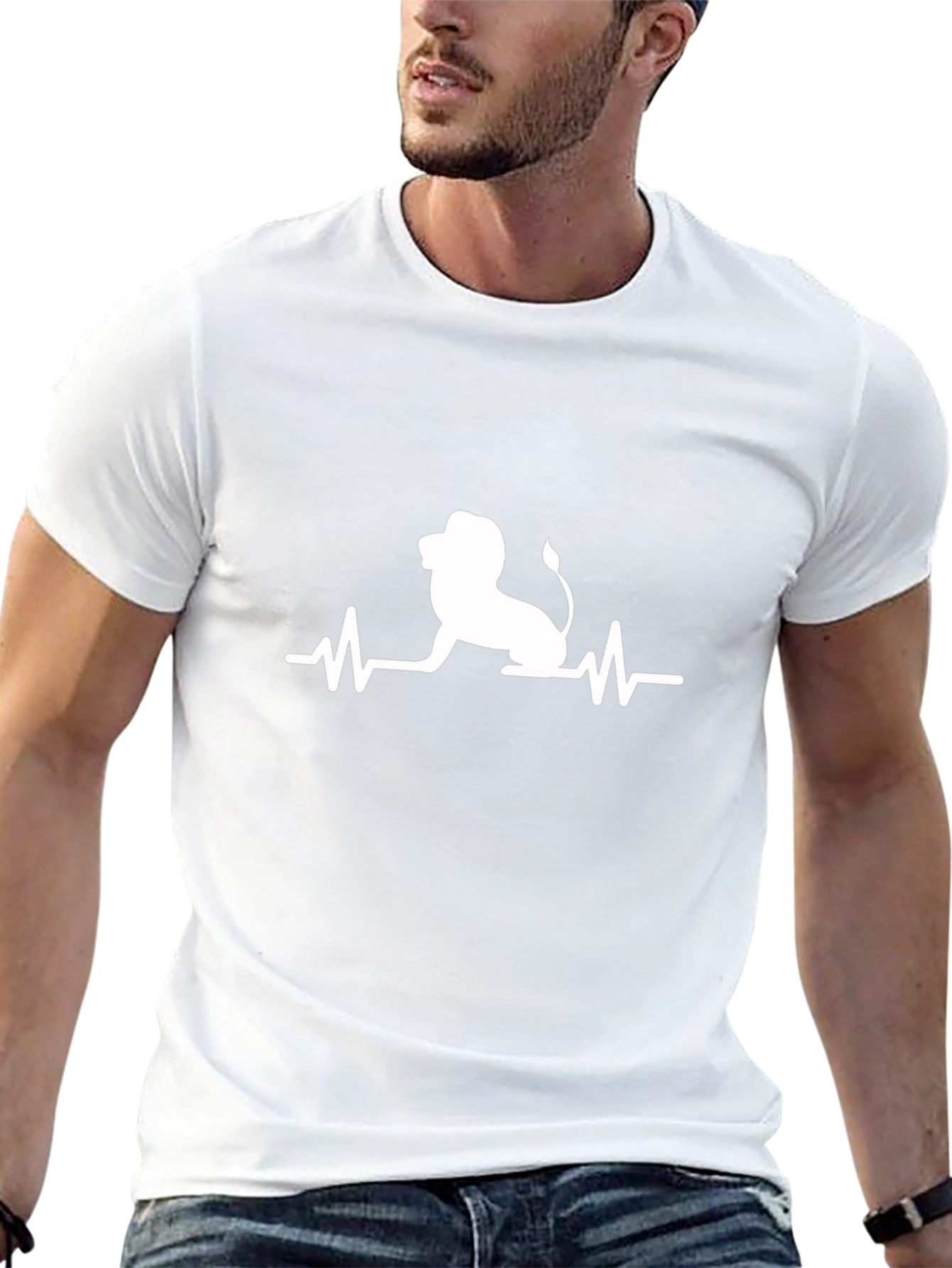 Lion Heartbeat T-Shirt - Cool Graphic Tee