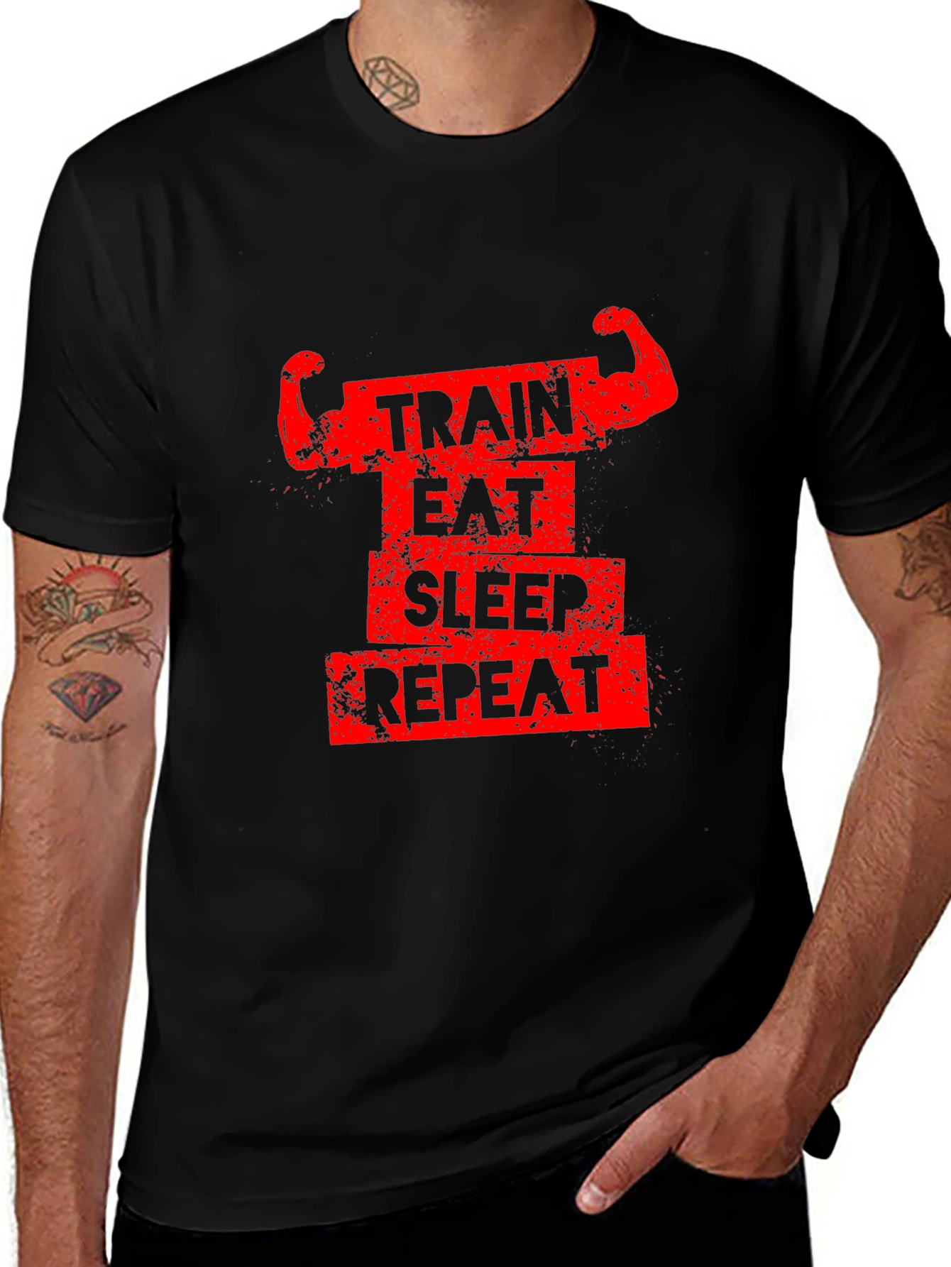 Train Eat Sleep Repeat Graphic T-Shirt