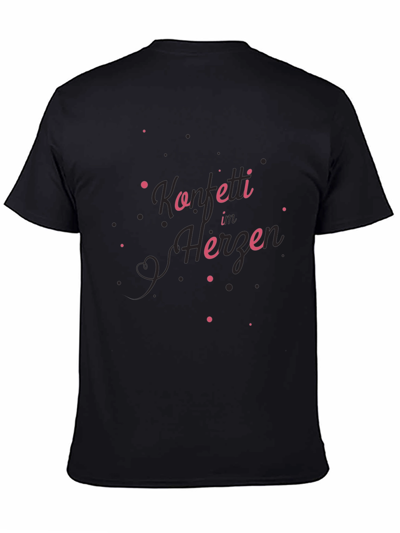 Konfetti im Herzen Graphic Tee - Stylish Black T-Shirt