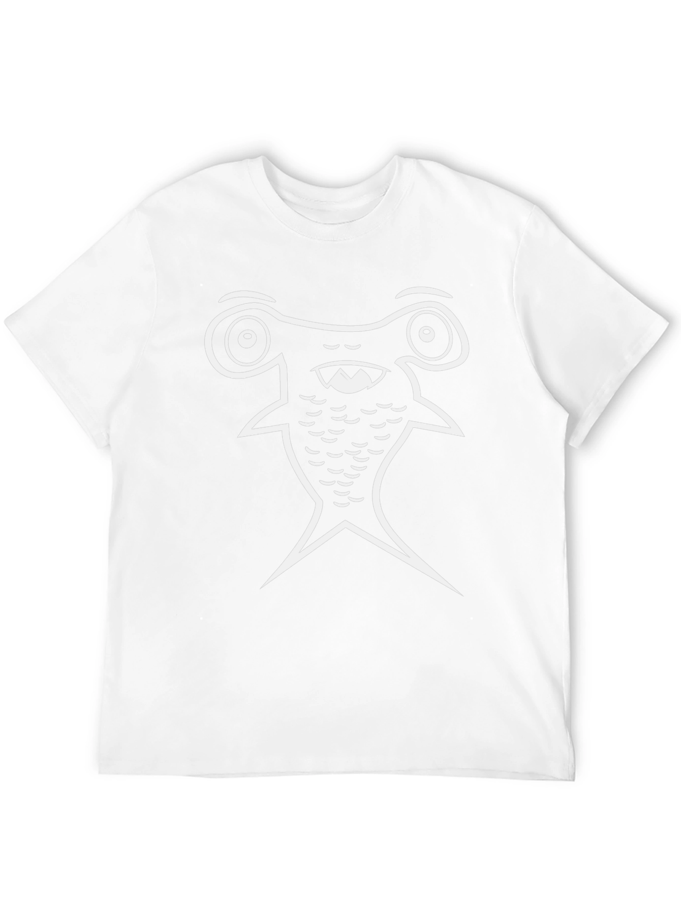 Cartoon Hammerhead Shark Graphic Tee - Black Cotton Blend