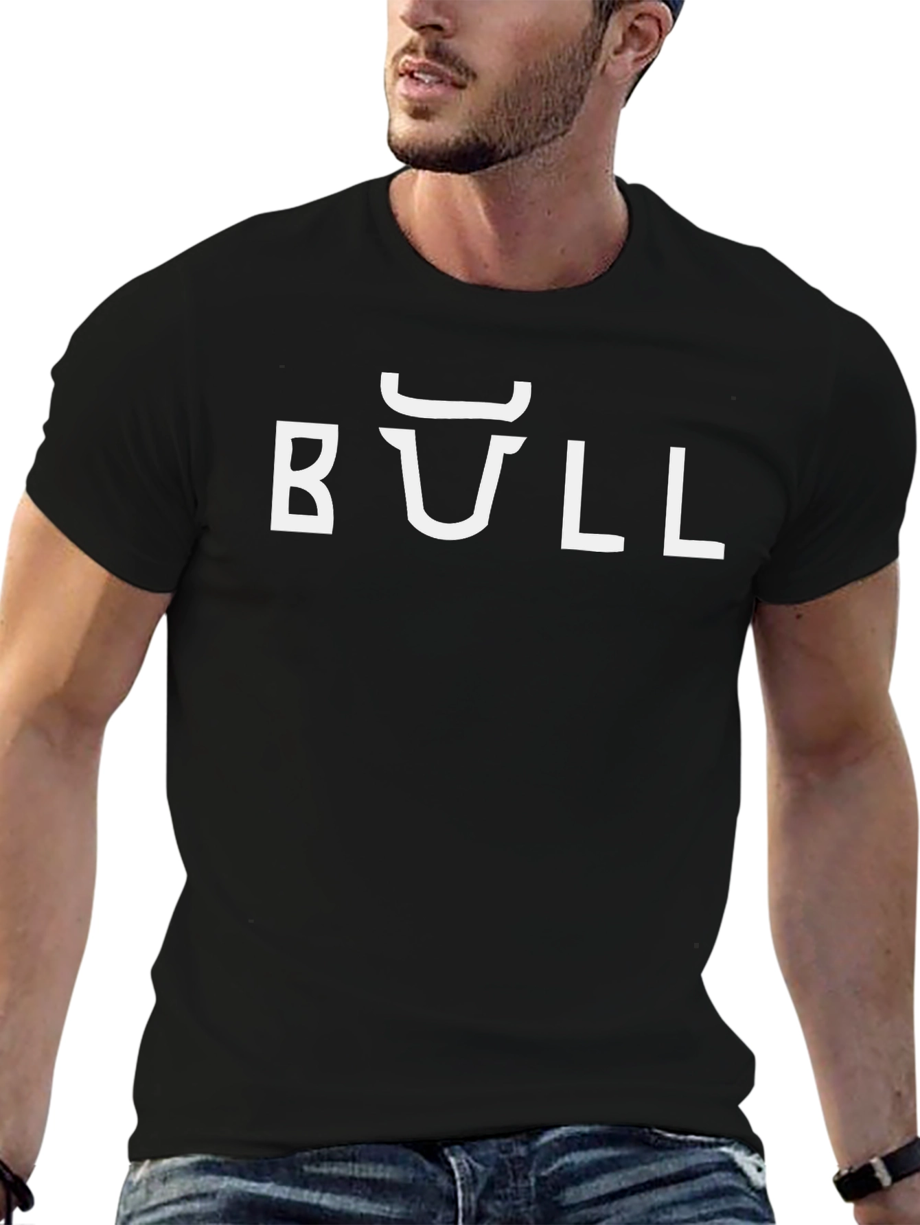 Cool Black Bull Graphic T-Shirt