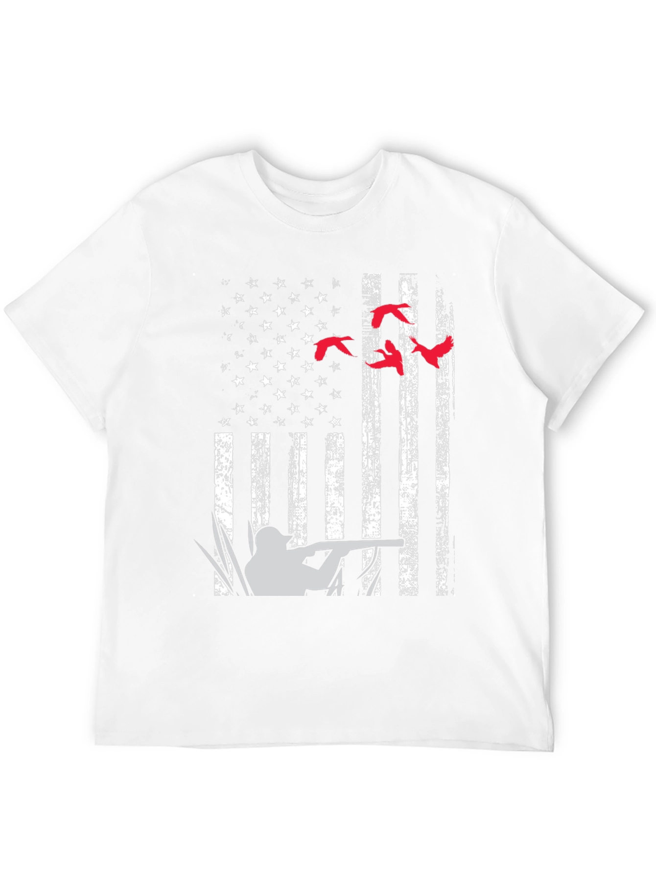 Duck Hunting American Flag Graphic T-Shirt