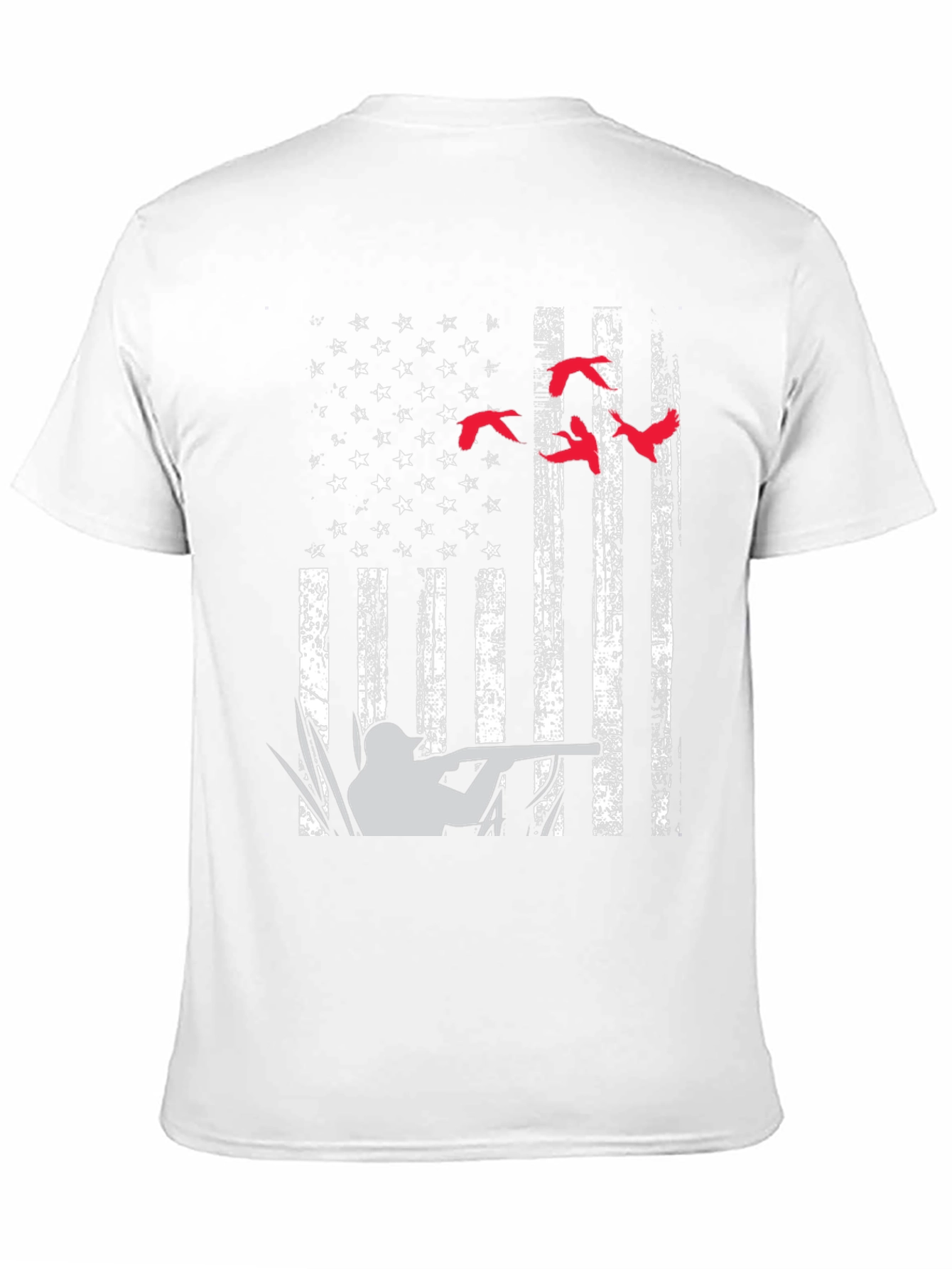 Duck Hunting American Flag Graphic T-Shirt