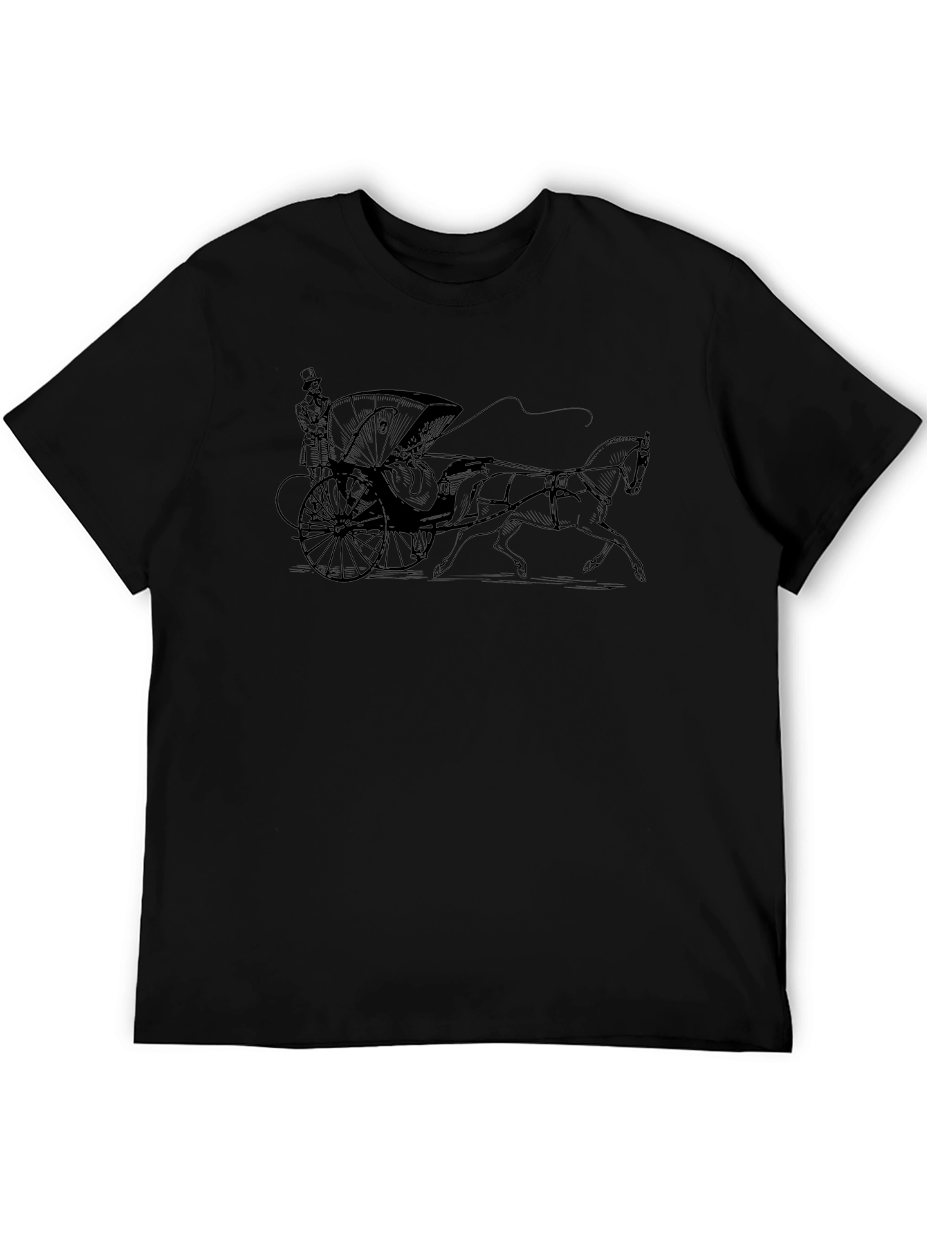 Graphic T-Shirt: Horse-Drawn Carriage Print