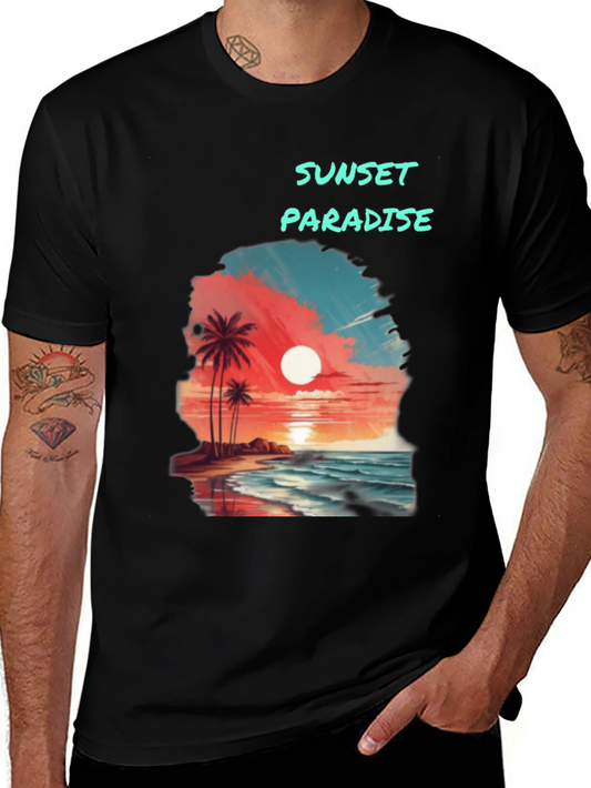 Sunset Paradise Graphic T-Shirt - Beach Vibes