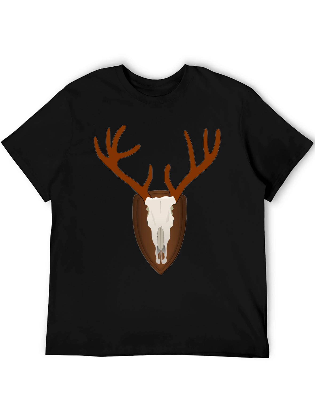 Deer Skull Graphic T-Shirt - Black