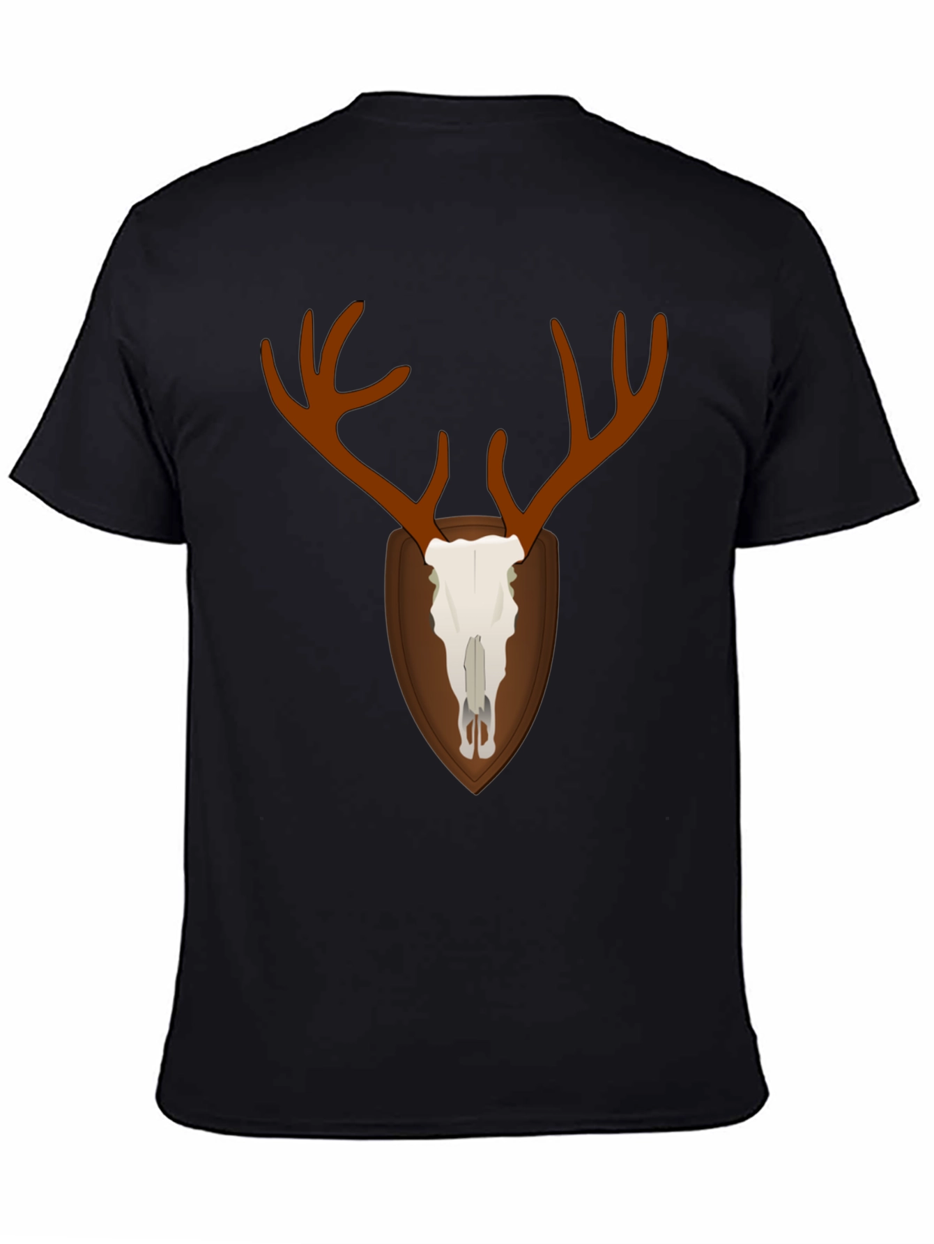 Deer Skull Graphic T-Shirt - Black