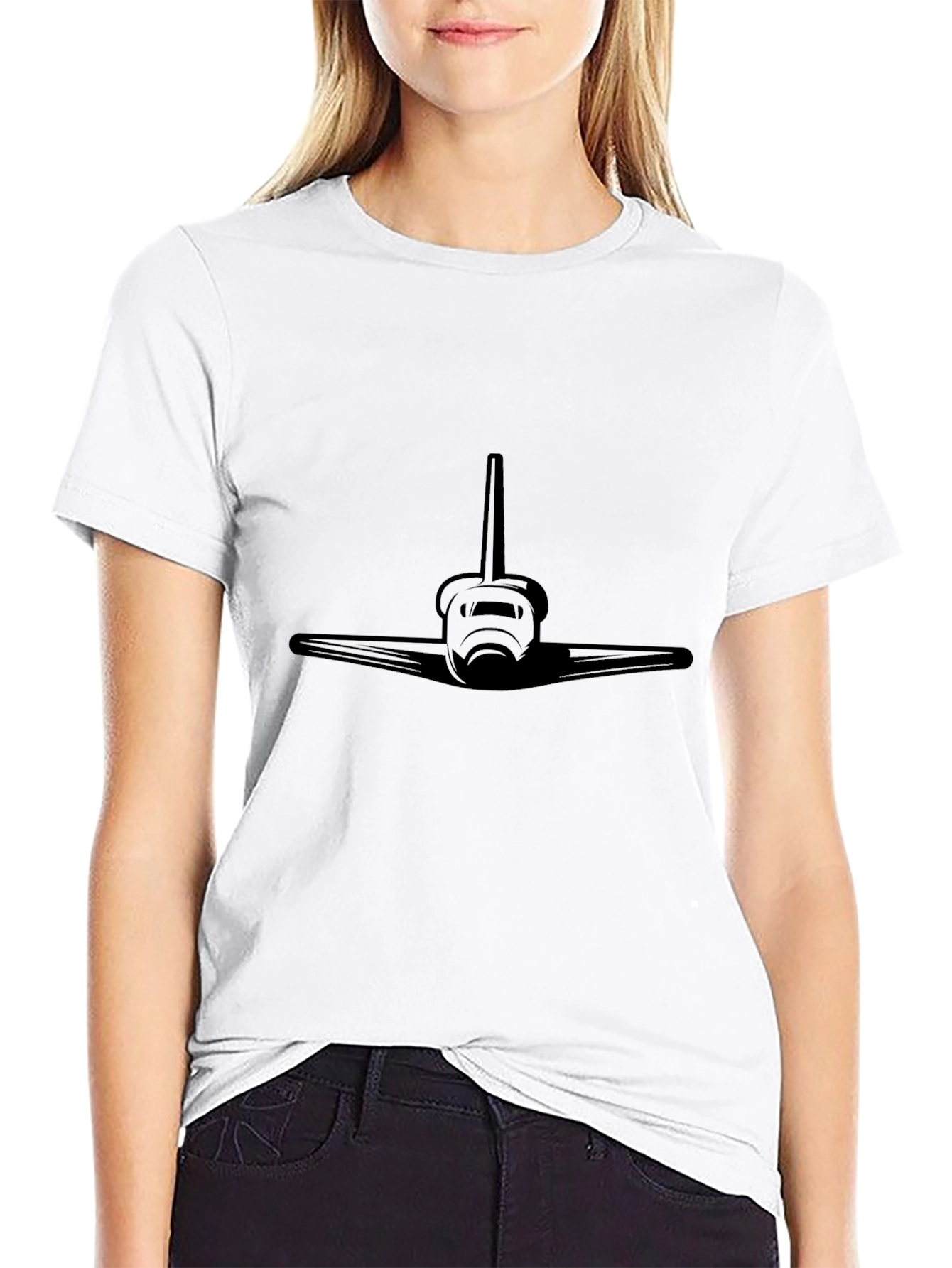 Space Shuttle Graphic Tee - Bold Black Shirt