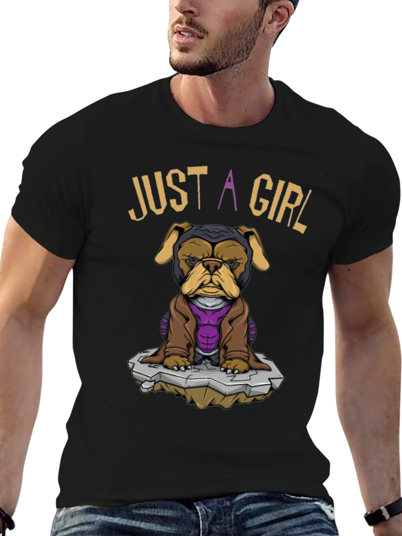 Just A Girl Dog T-Shirt - Superhero Pet Tee