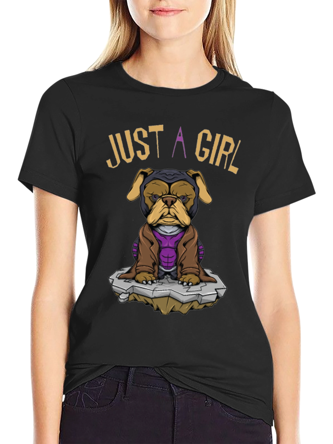 Just A Girl Dog T-Shirt - Superhero Pet Tee