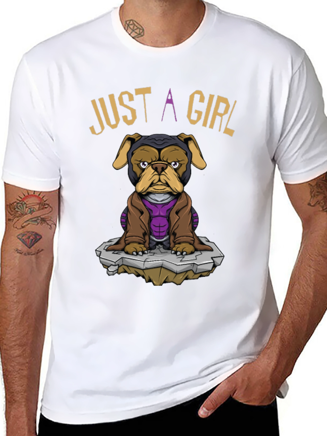 Just A Girl Dog T-Shirt - Superhero Pet Tee