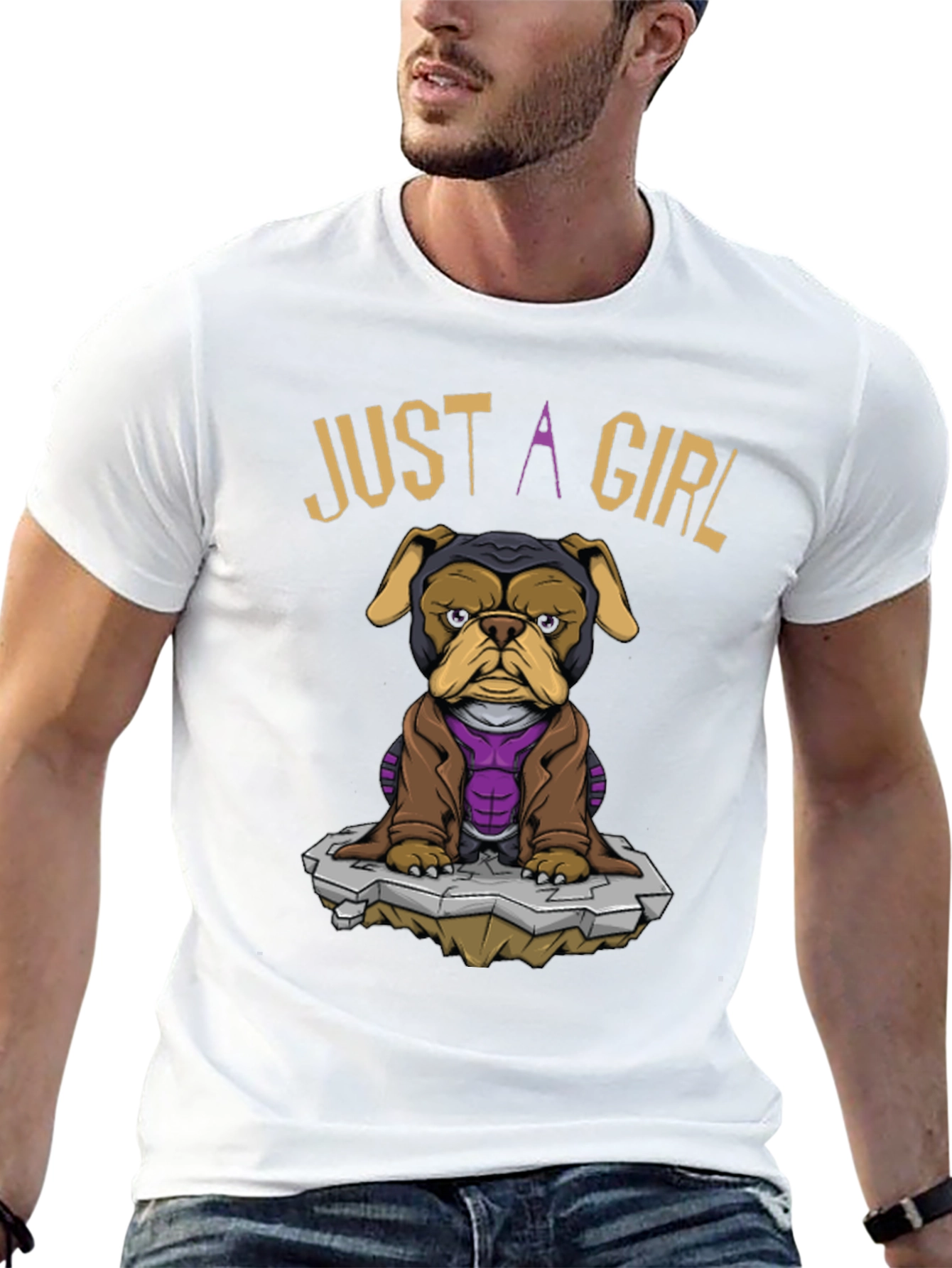 Just A Girl Dog T-Shirt - Superhero Pet Tee
