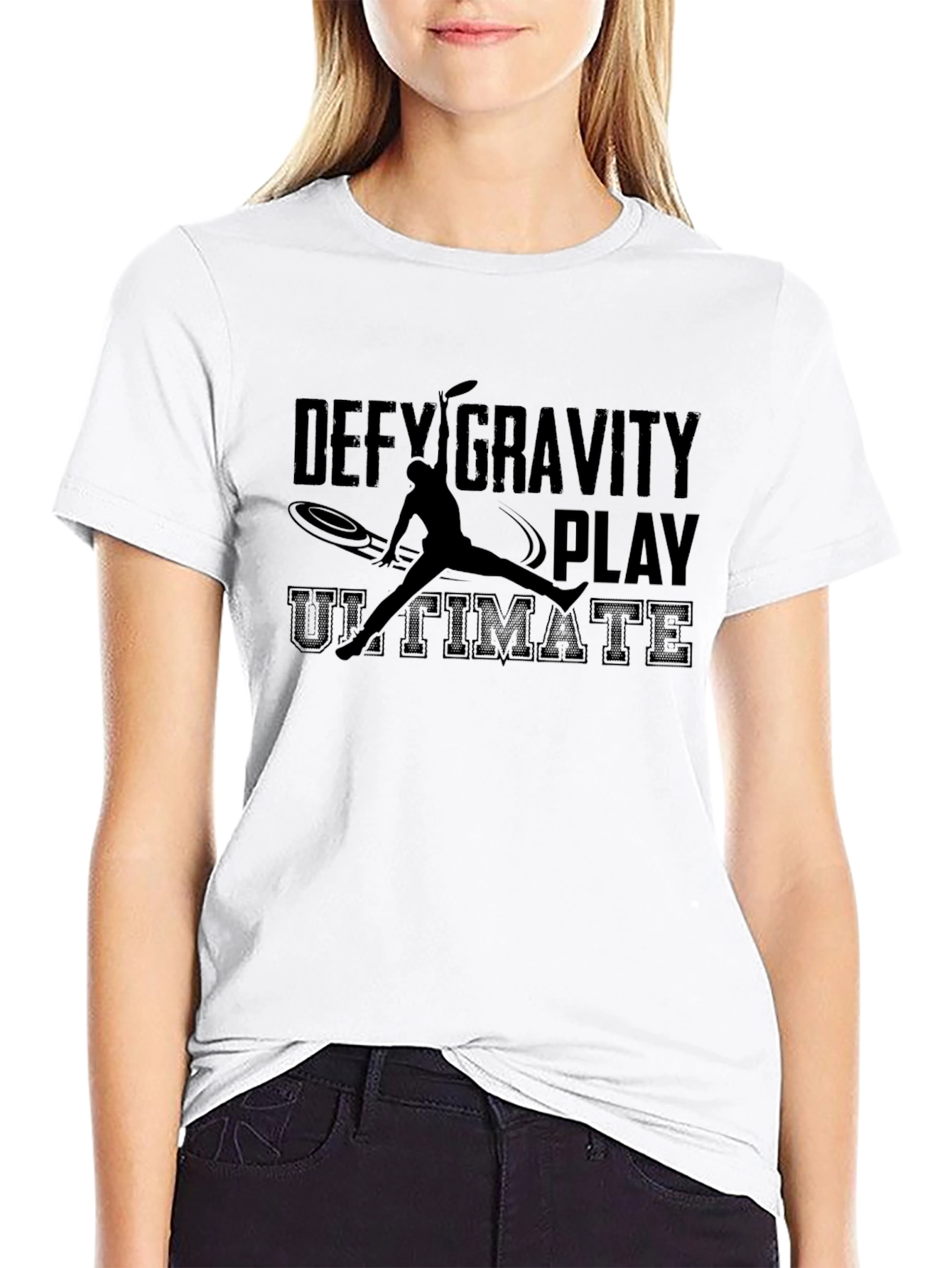 Defy Gravity Ultimate Frisbee Player Tee