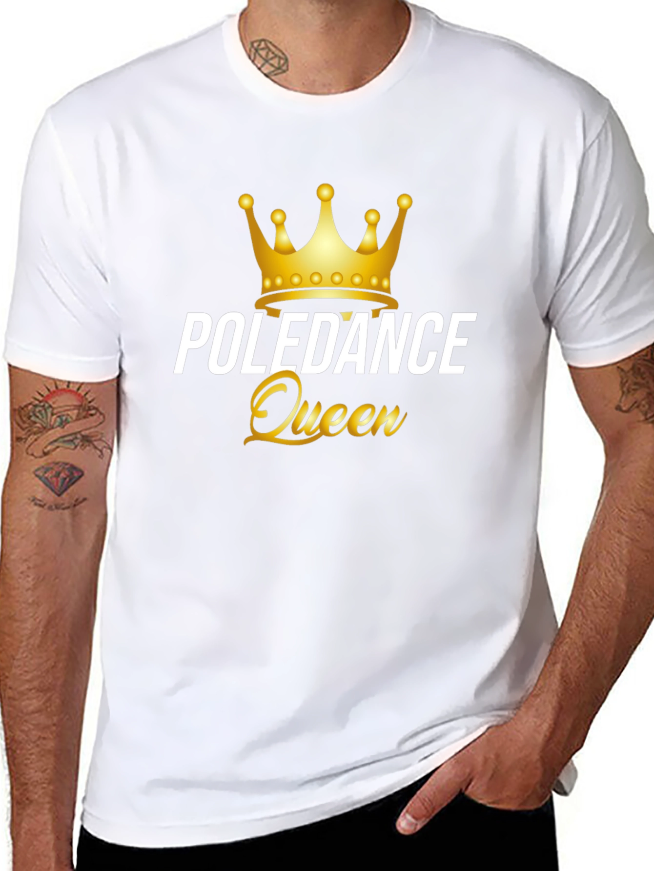Poledance Queen Graphic Tee - Black Cotton T-Shirt