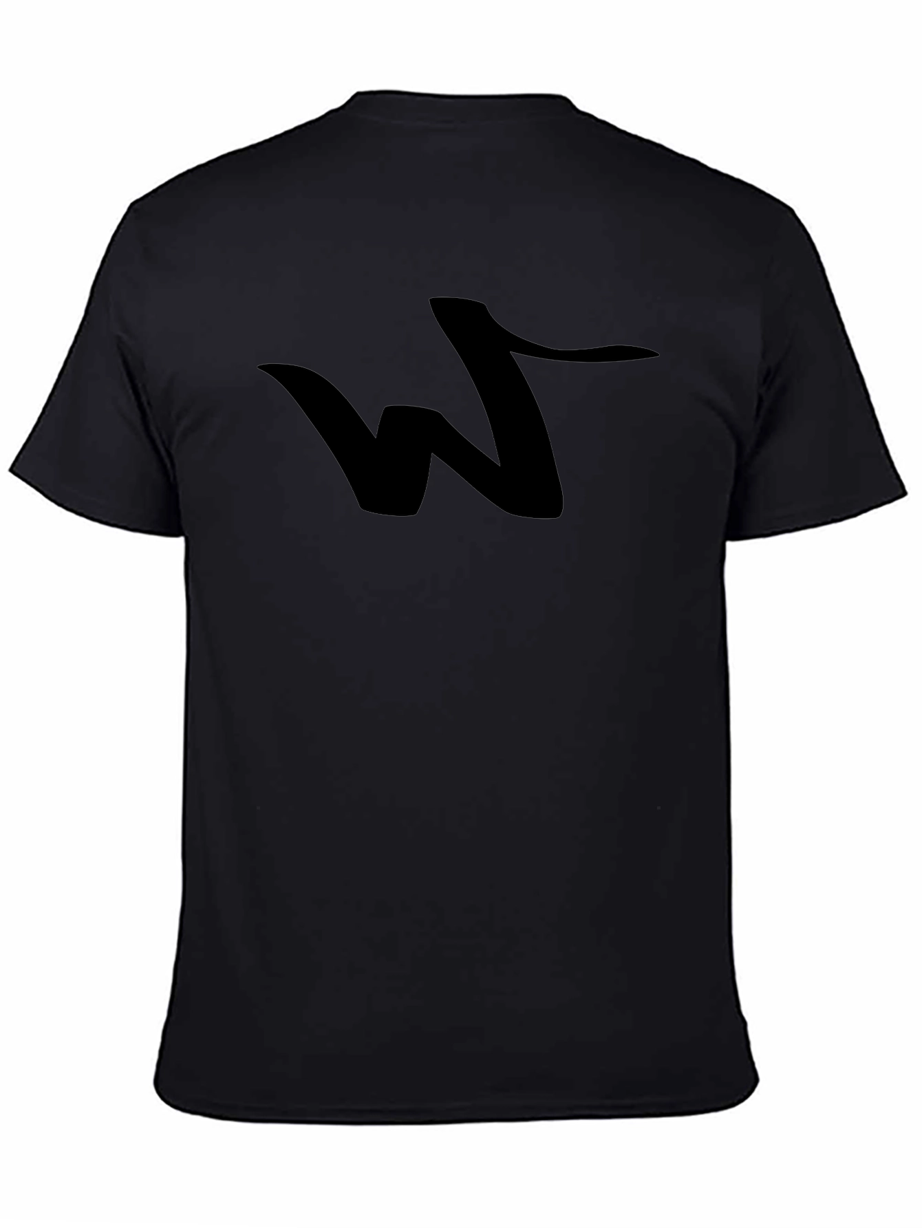 Bold Black Tee with Abstract W Design