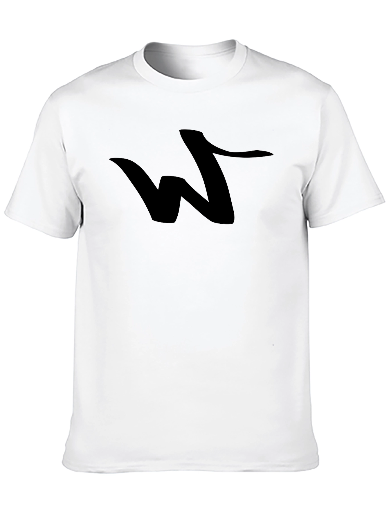 Bold Black Tee with Abstract W Design