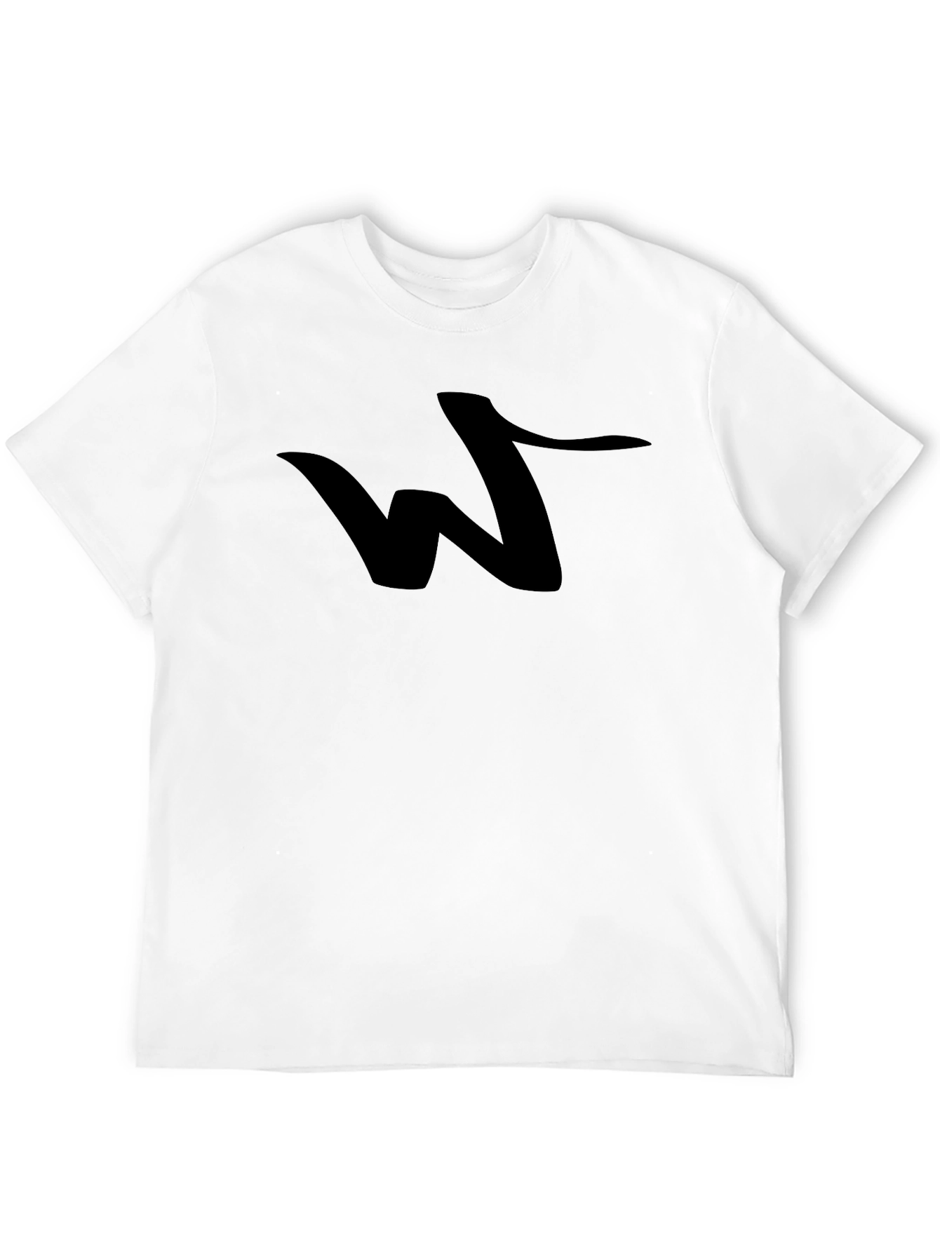 Bold Black Tee with Abstract W Design