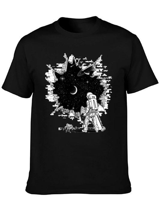 Astronaut Through Brick Wall T-Shirt