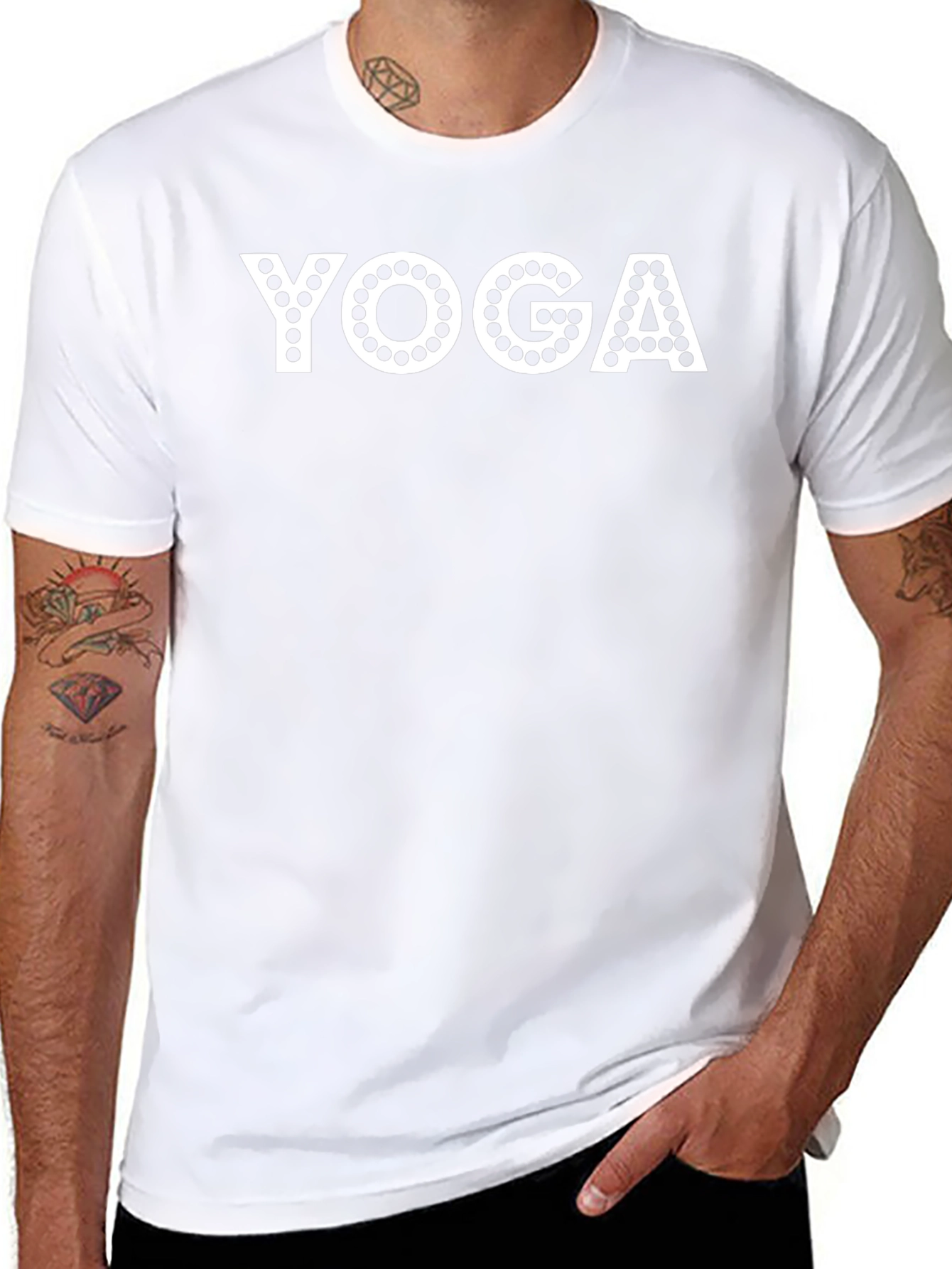 Yoga Graphic Print Black T-Shirt for Men