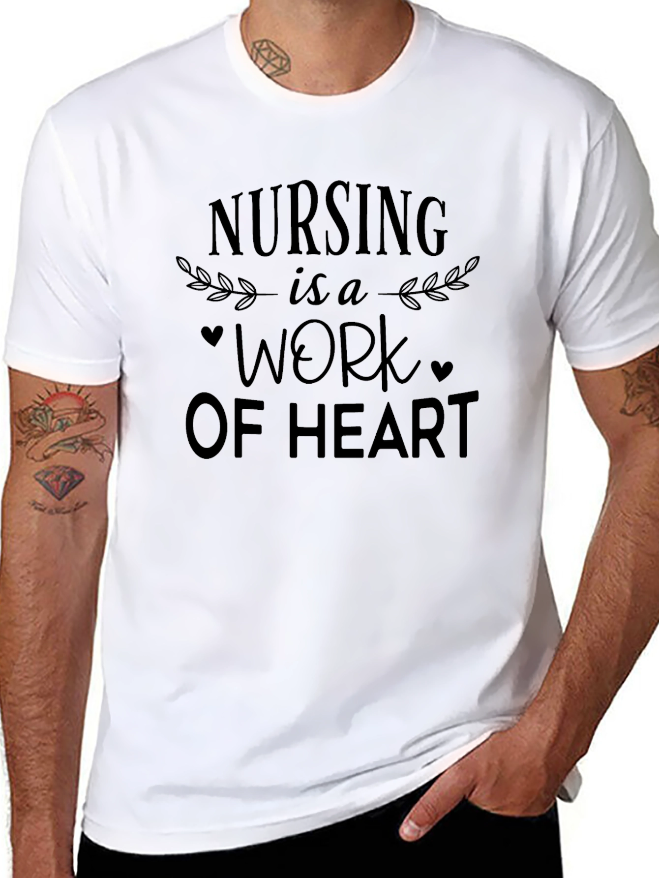Nursing is a Work of Heart Black T-Shirt