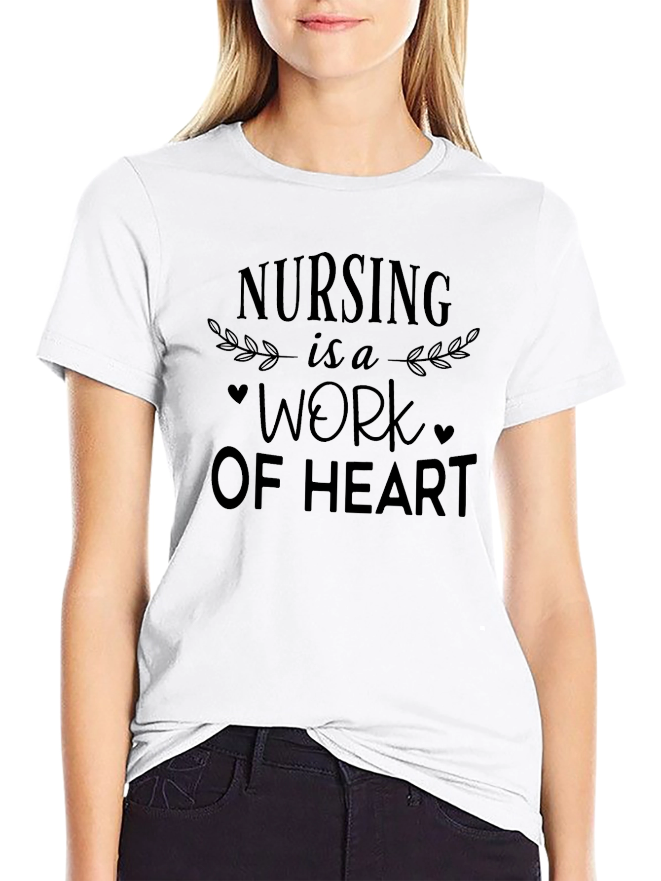 Nursing is a Work of Heart Black T-Shirt