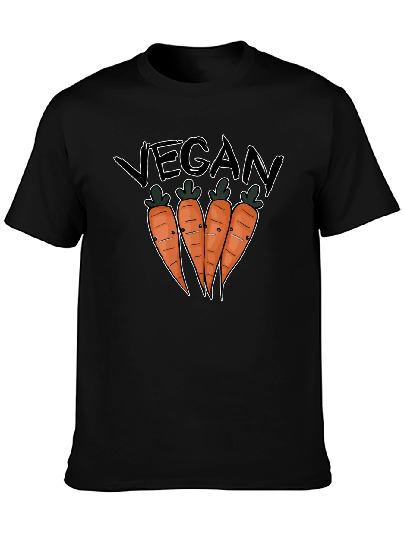 Vegan Carrots Graphic Tee - Black Cotton T-Shirt
