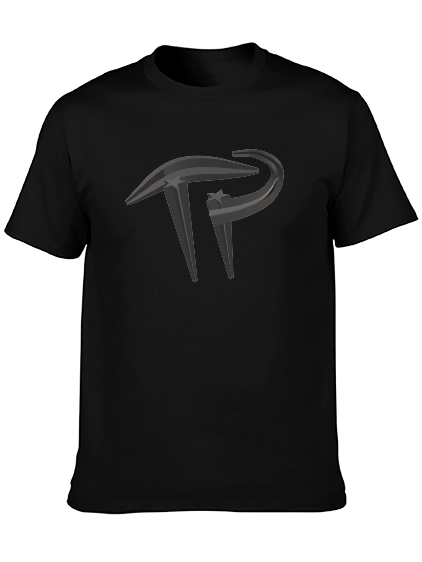 Modern Black T-Shirt with Unique Graphic Design