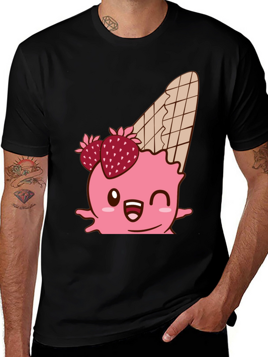 Kawaii Ice Cream Cone Graphic T-Shirt
