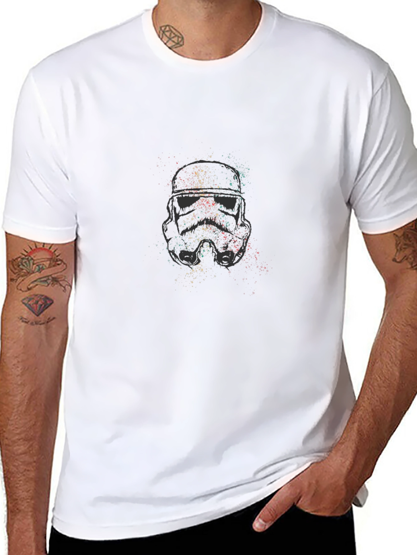 Stormtrooper Helmet Graphic Print T-Shirt