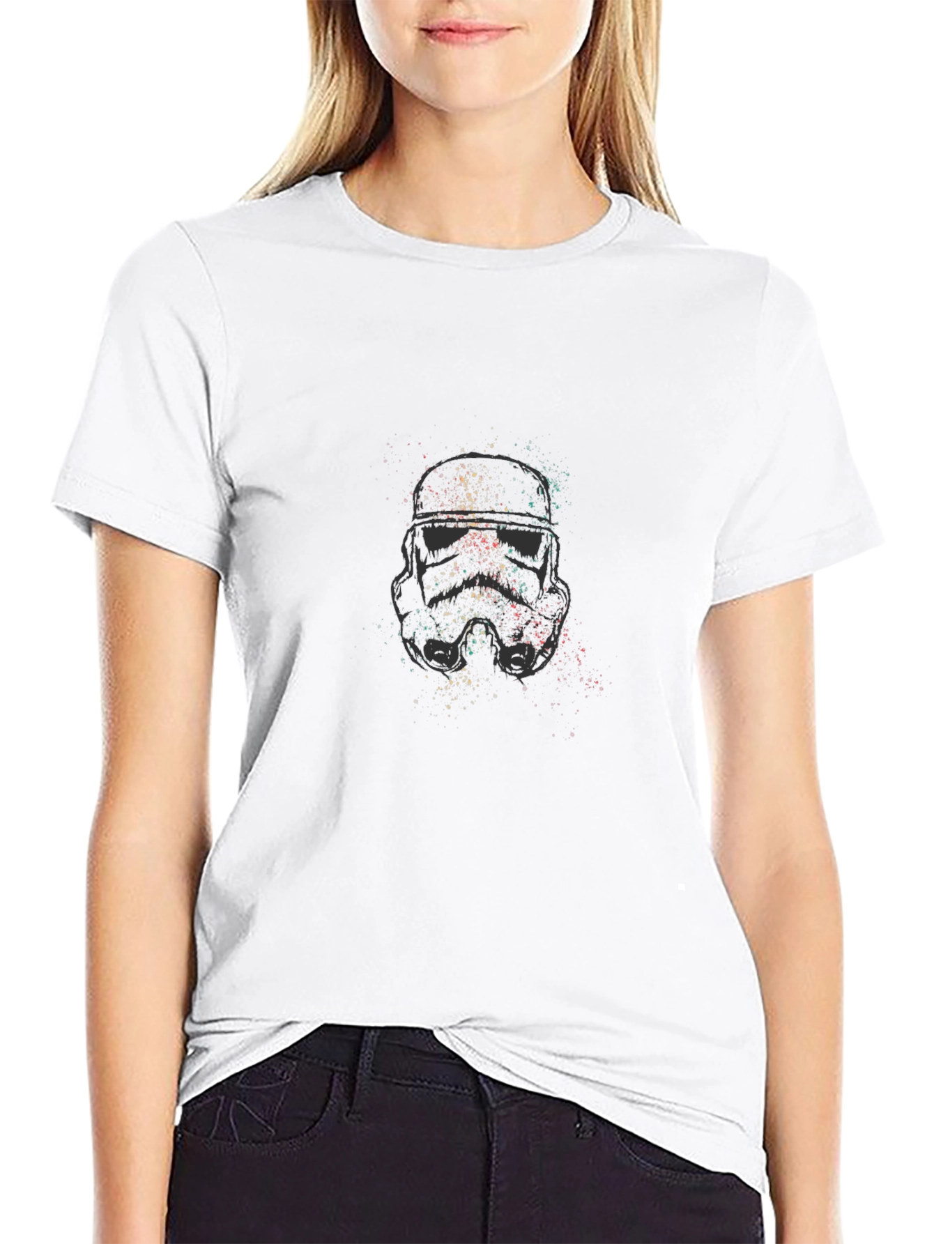 Stormtrooper Helmet Graphic Print T-Shirt