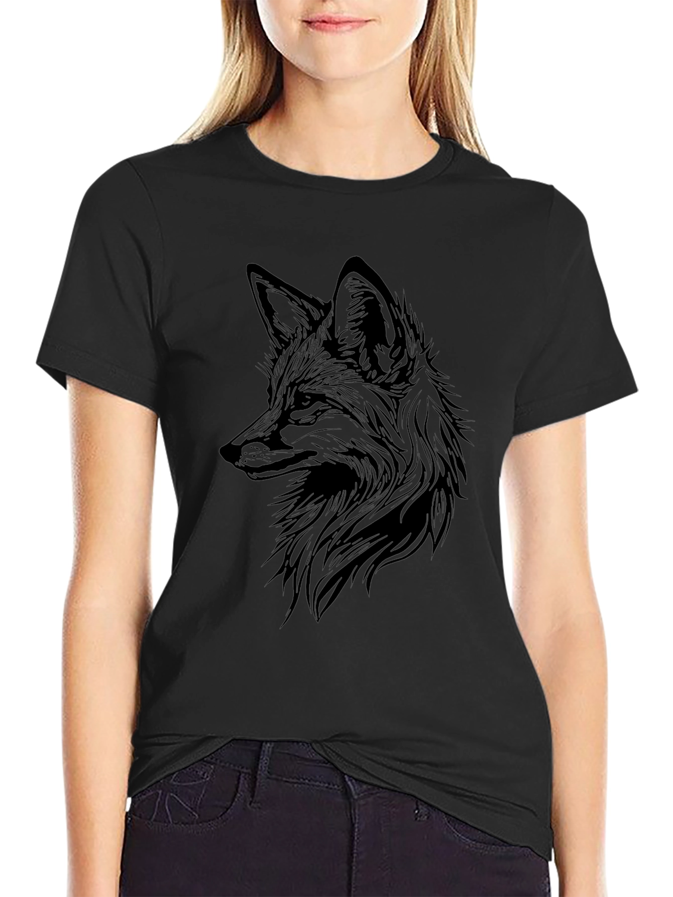 Mens Black Fox Graphic T-Shirt
