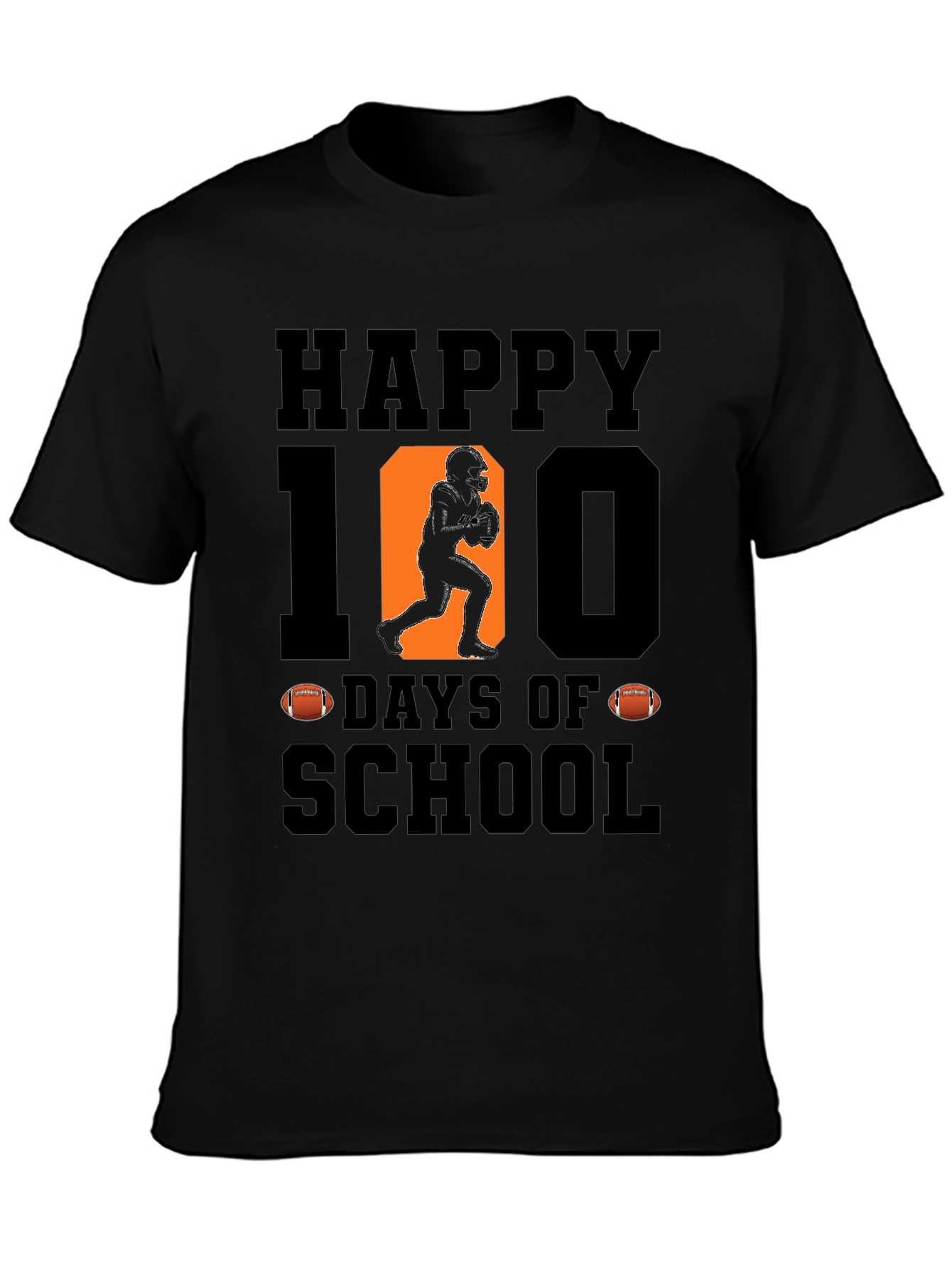 Happy 100 Days of School Football T-Shirt