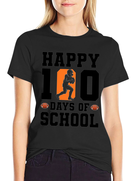 Happy 100 Days of School Football T-Shirt