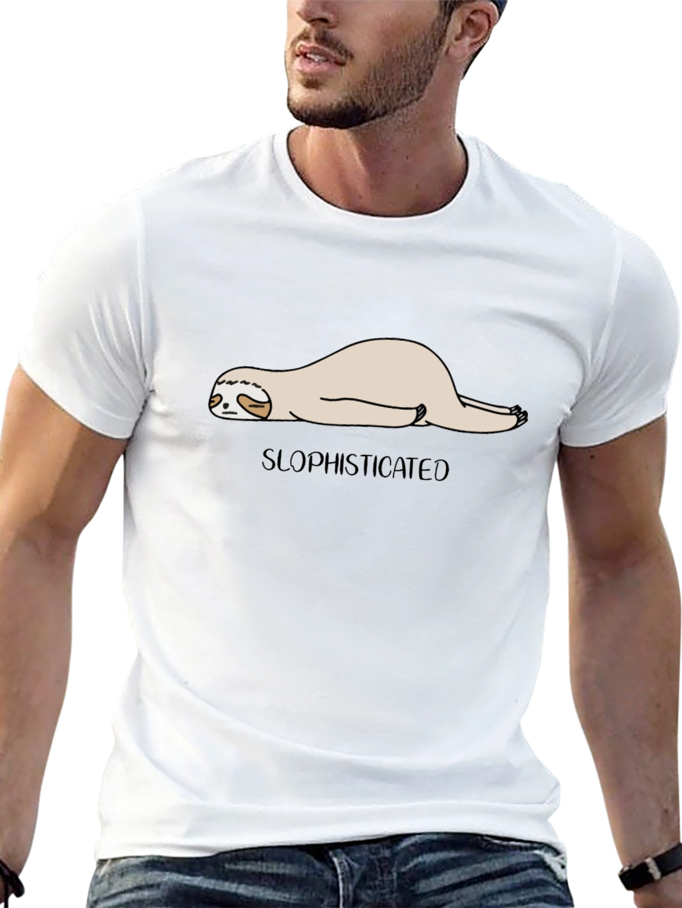 Slothisticated Black Graphic Tee