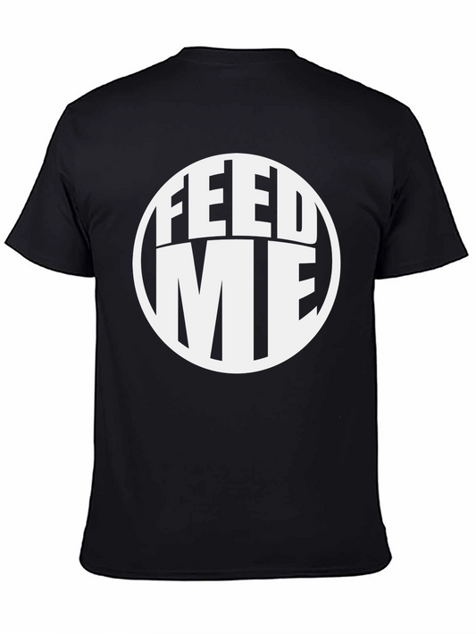 Feed Me Graphic Tee - Black Casual T-Shirt