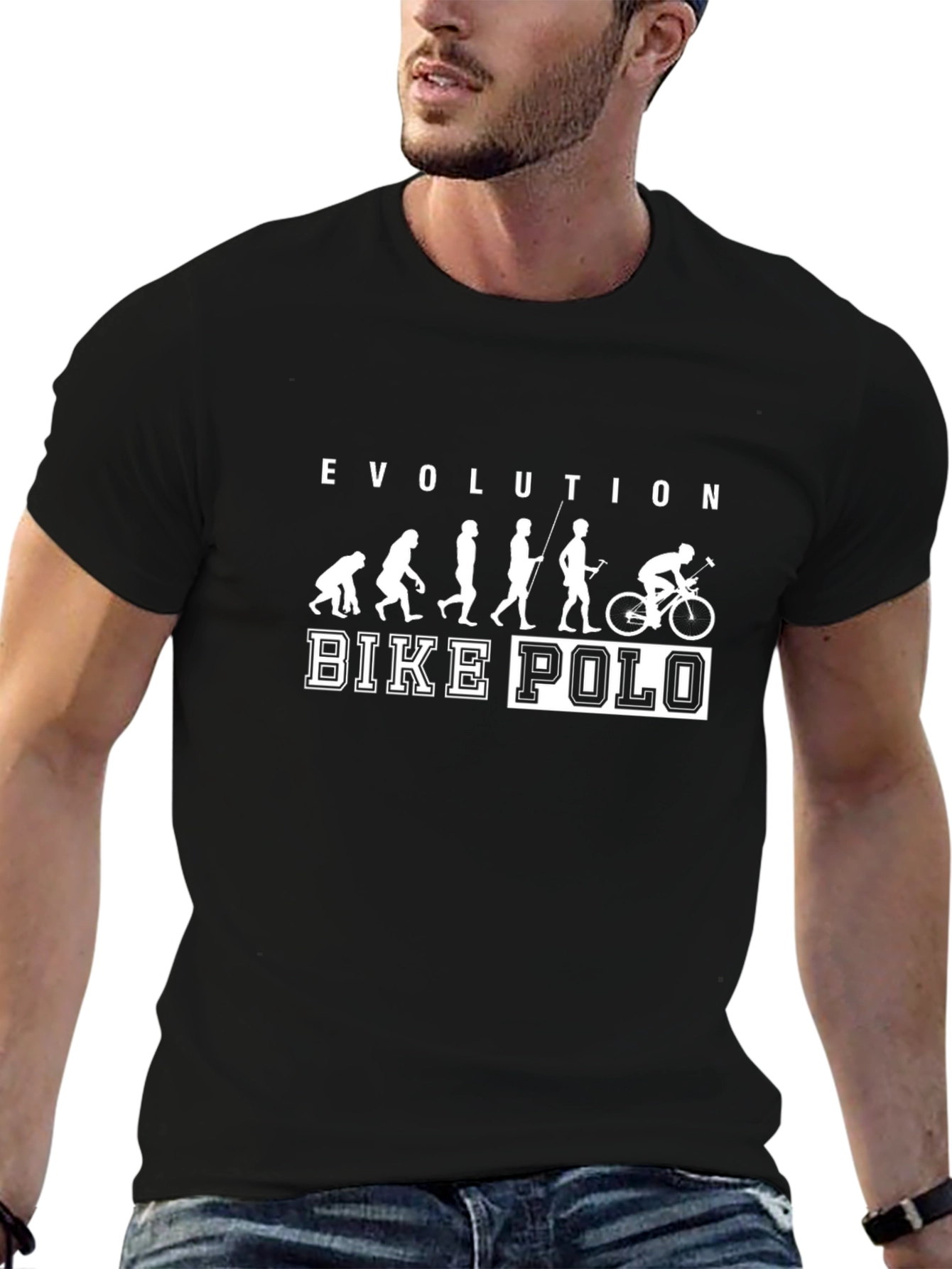 Evolution of Bike Polo Black T-Shirt