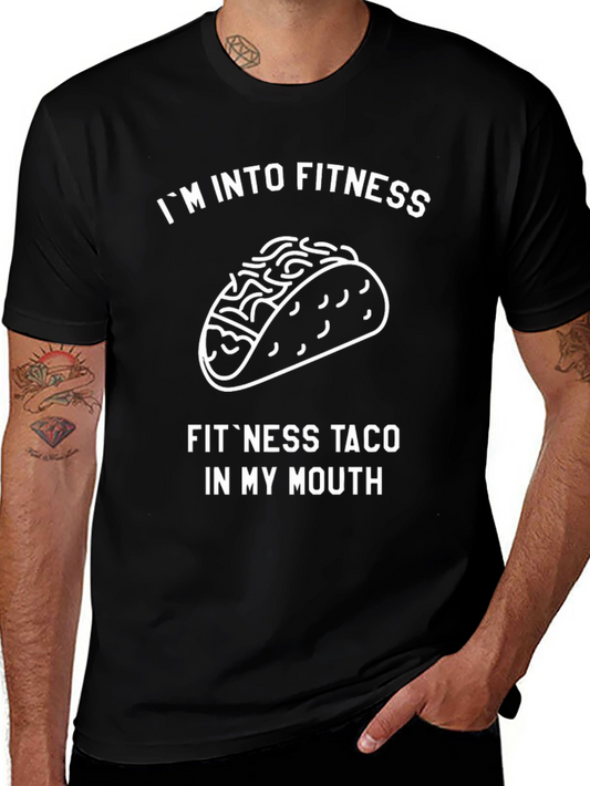 Fitness Taco Graphic Tee - Mens Black T-Shirt