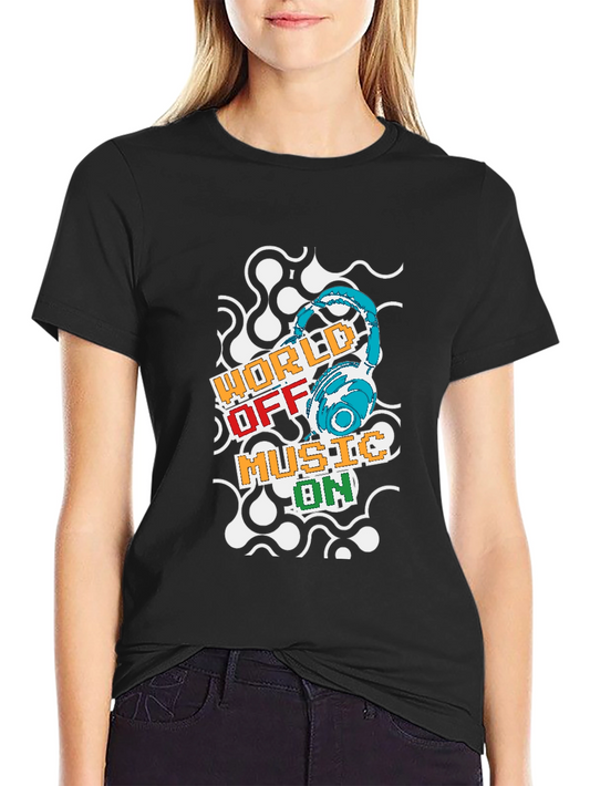 World Off Music On Graphic T-Shirt
