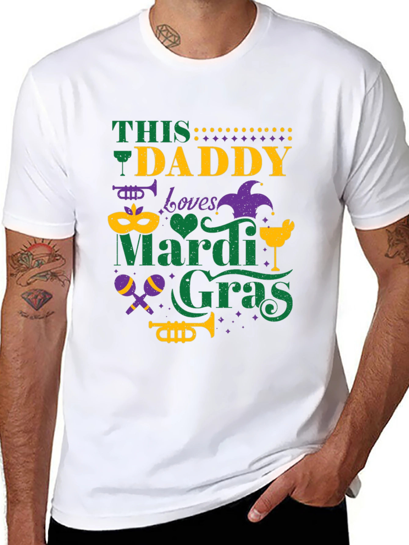 Mardi Gras Daddy Graphic T-Shirt