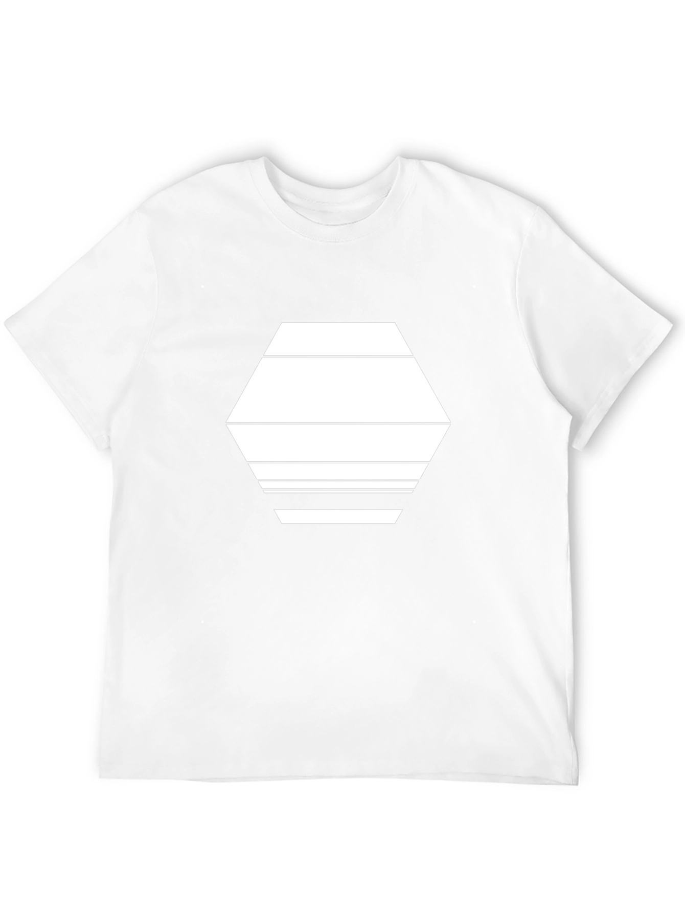 Modern Hexagon Graphic Tee - Black Cotton Blend