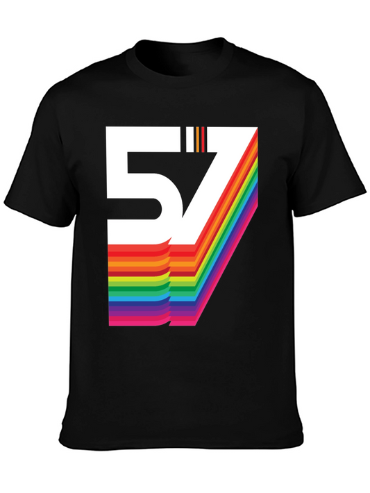 Retro 57 Rainbow Graphic T-Shirt - Black