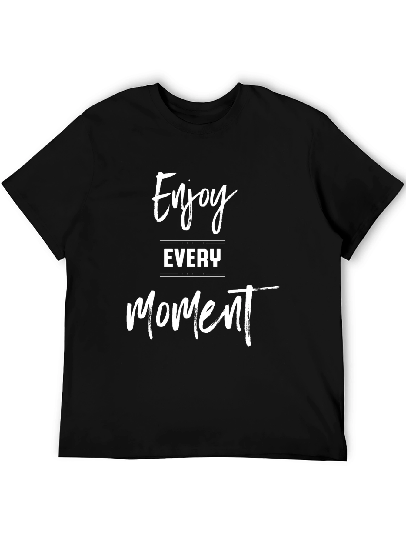 Enjoy Every Moment Black Graphic T-Shirt