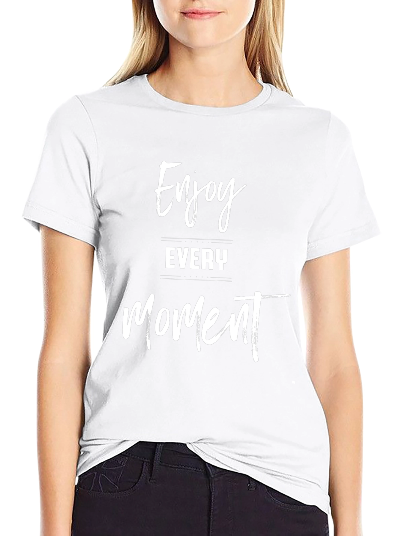 Enjoy Every Moment Black Graphic T-Shirt