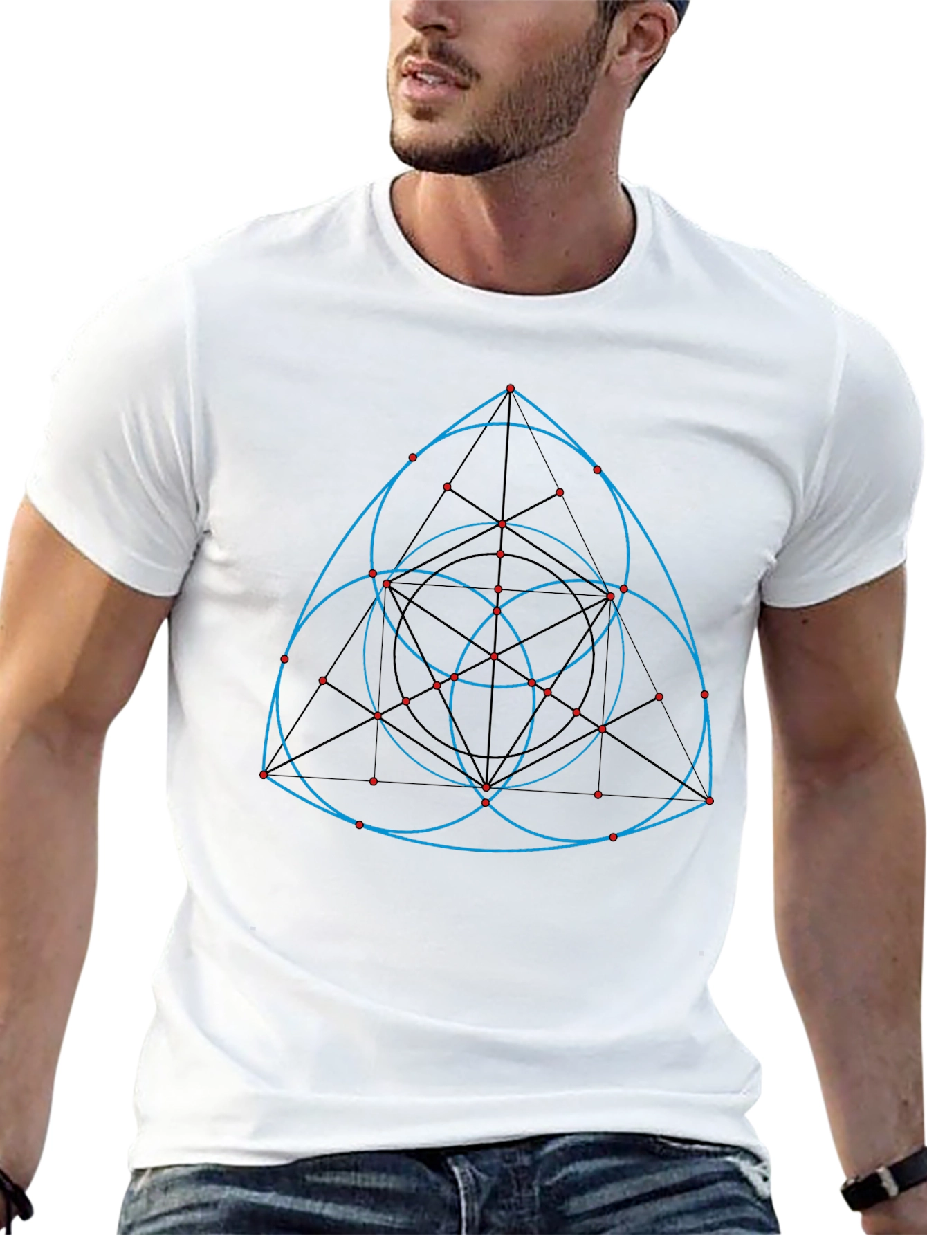 Geometric Design Black T-Shirt