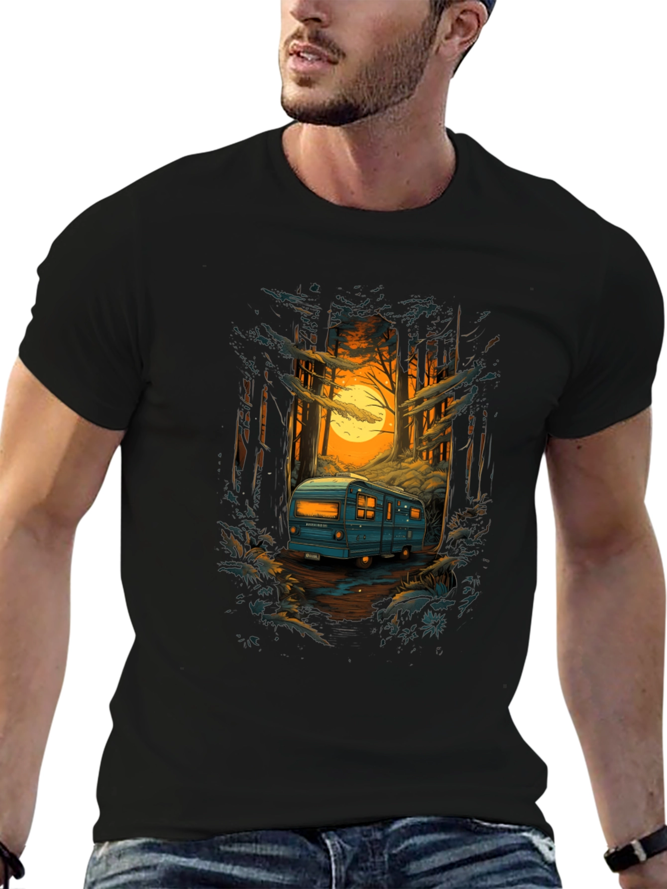 Adventure Awaits: RV in Forest T-Shirt
