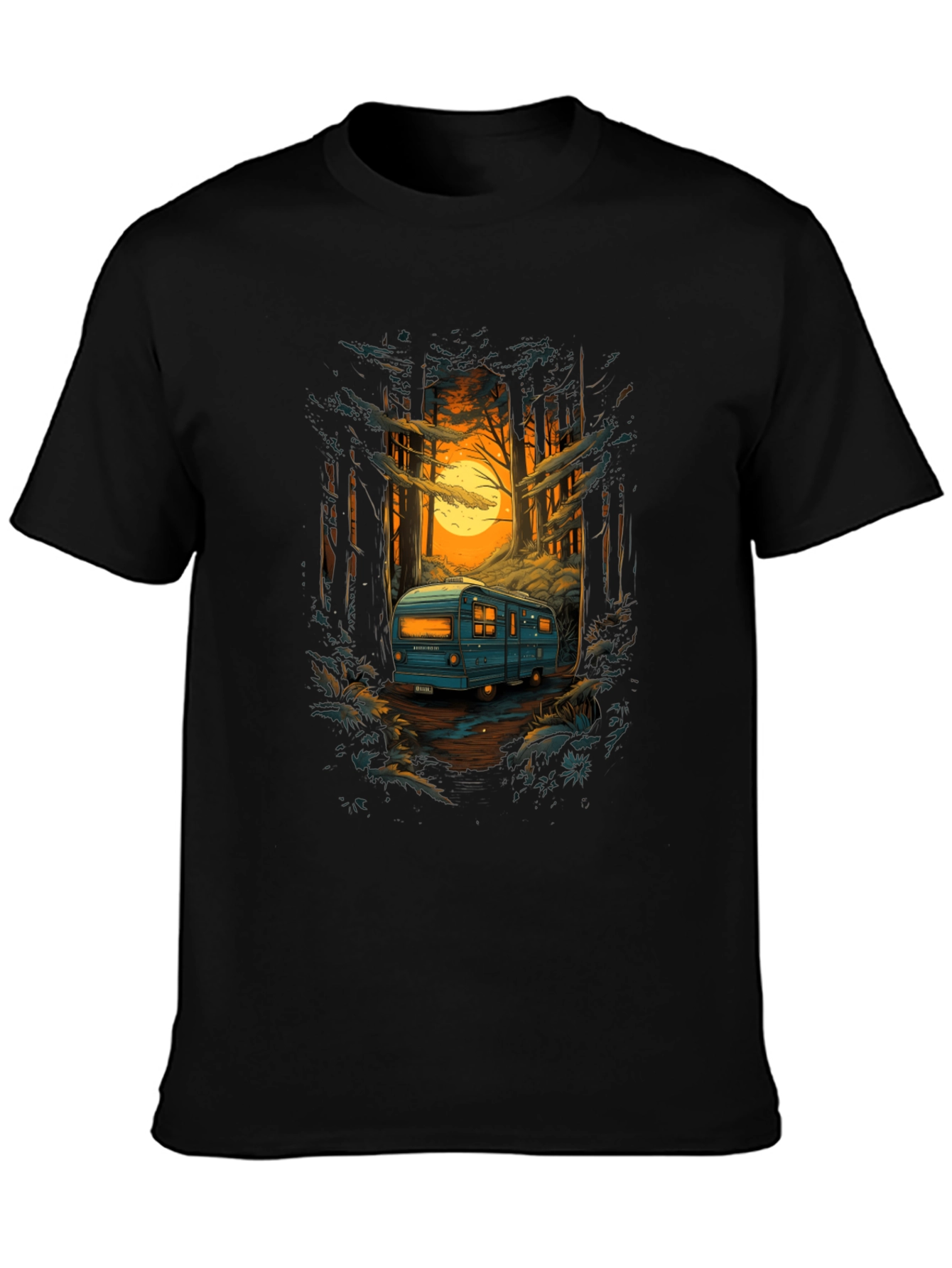 Adventure Awaits: RV in Forest T-Shirt